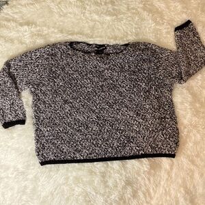 NORTON MCNAUGHTON LOOSE KNIT BLACK and WHITE CREW NECK SWEATER Size L GUC